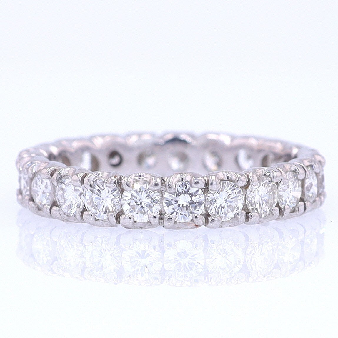 Vintage Unisex Platinum Diamond Eternity Wedding Band