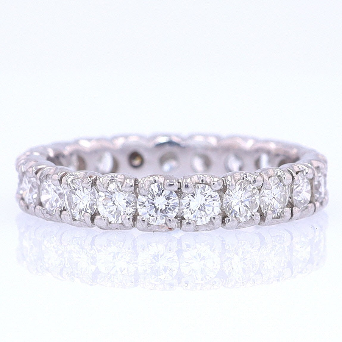 Vintage Unisex Platinum Diamond Eternity Wedding Band