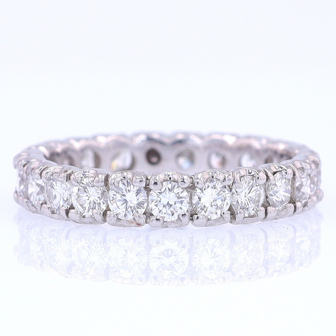 Vintage Unisex Platinum Diamond Eternity Wedding Band