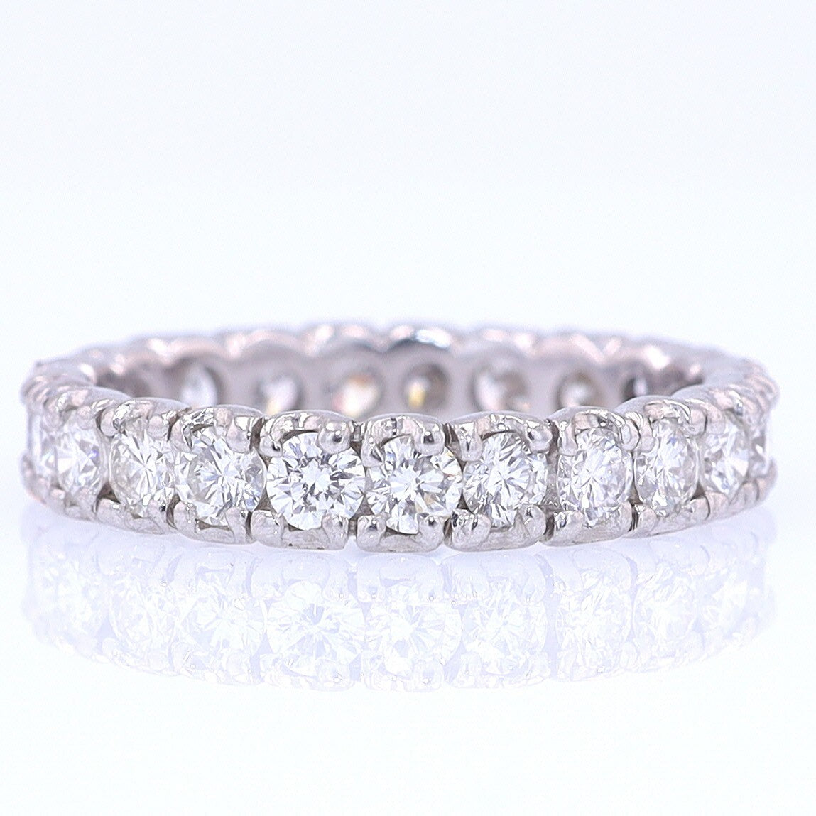 Vintage Unisex Platinum Diamond Eternity Wedding Band