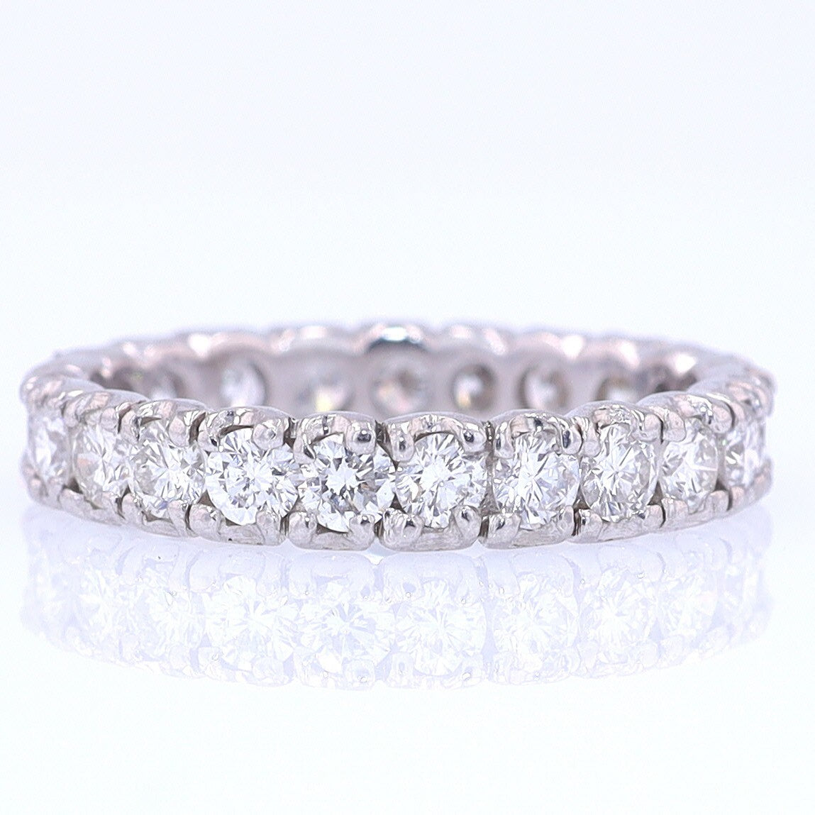 Vintage Unisex Platinum Diamond Eternity Wedding Band