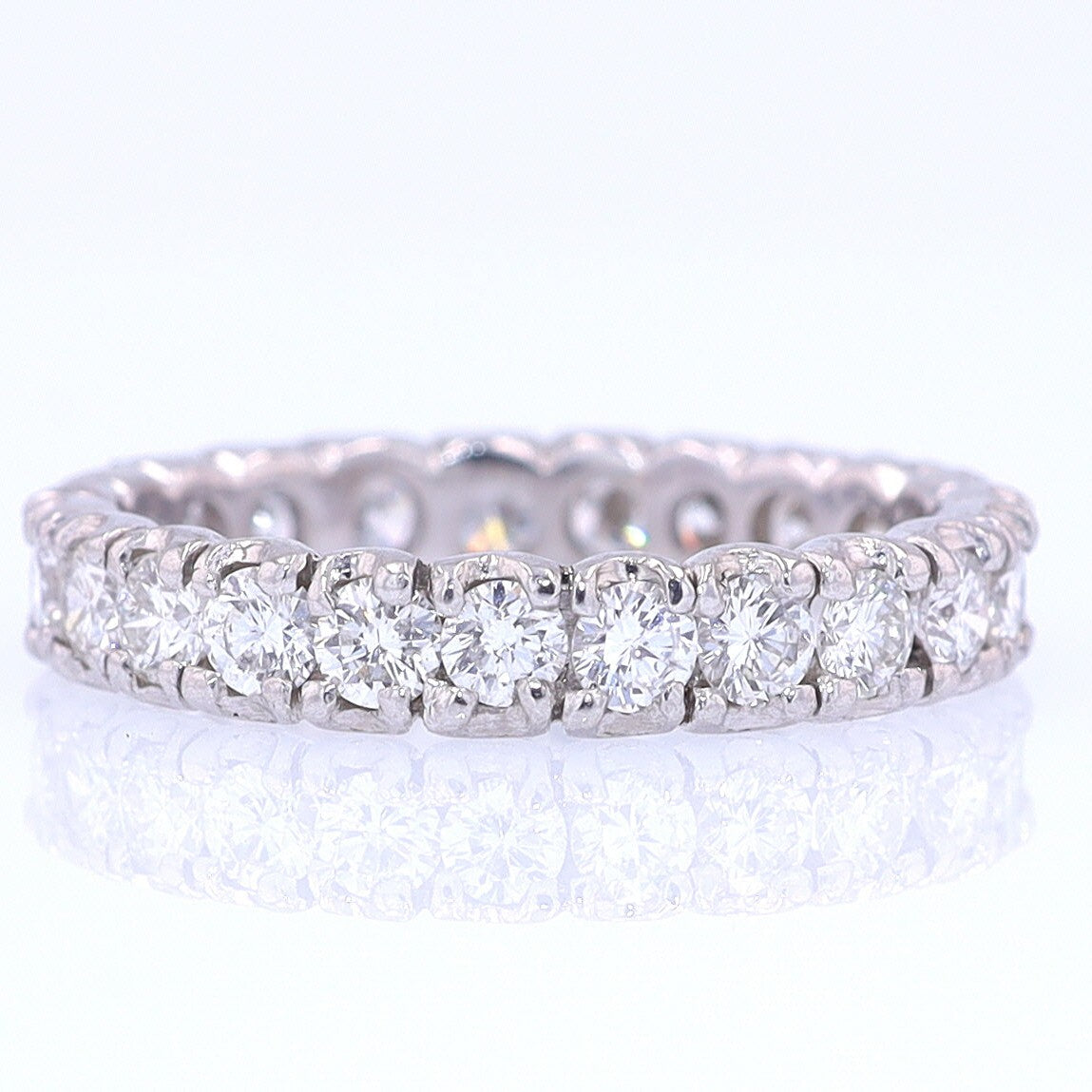 Vintage Unisex Platinum Diamond Eternity Wedding Band