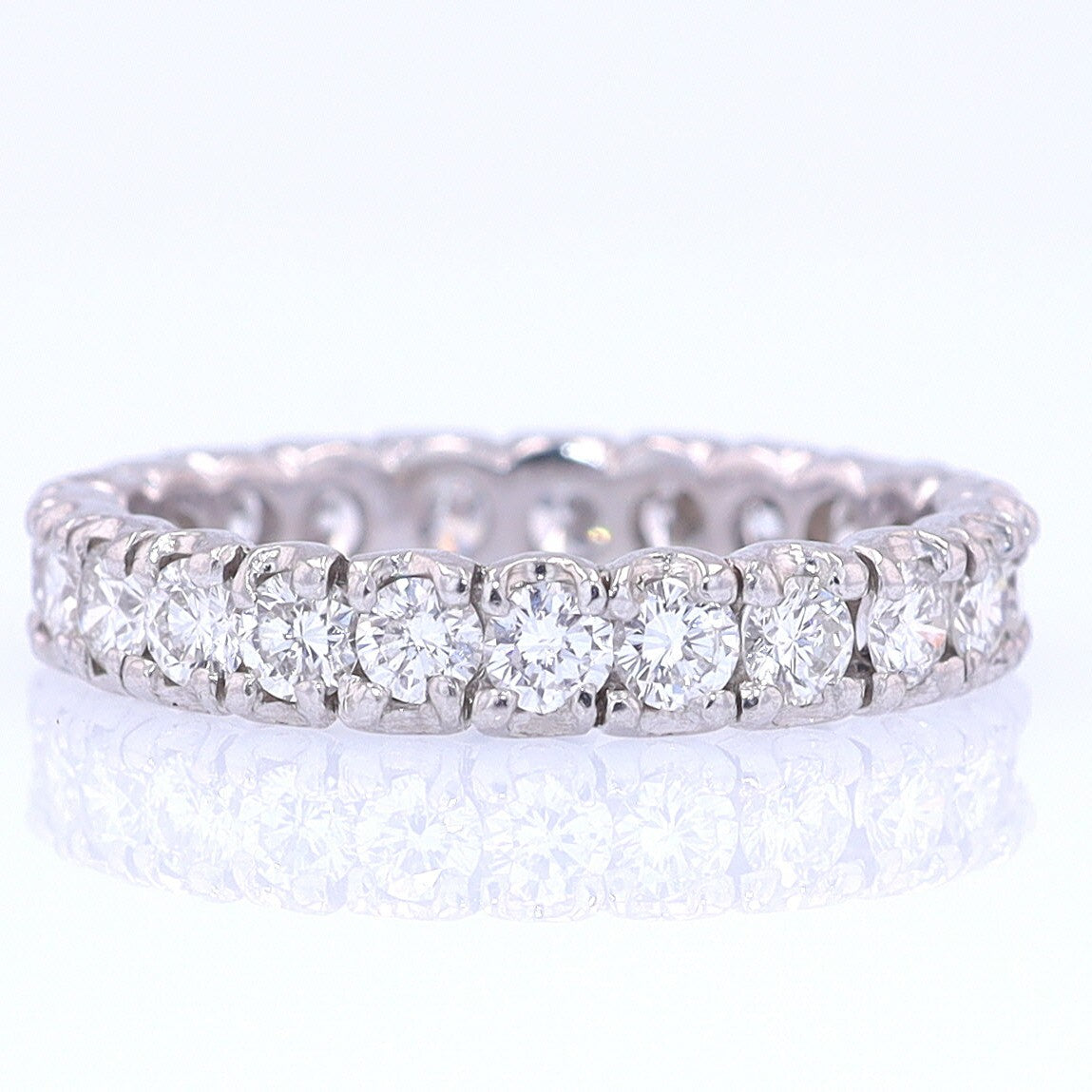 Vintage Unisex Platinum Diamond Eternity Wedding Band