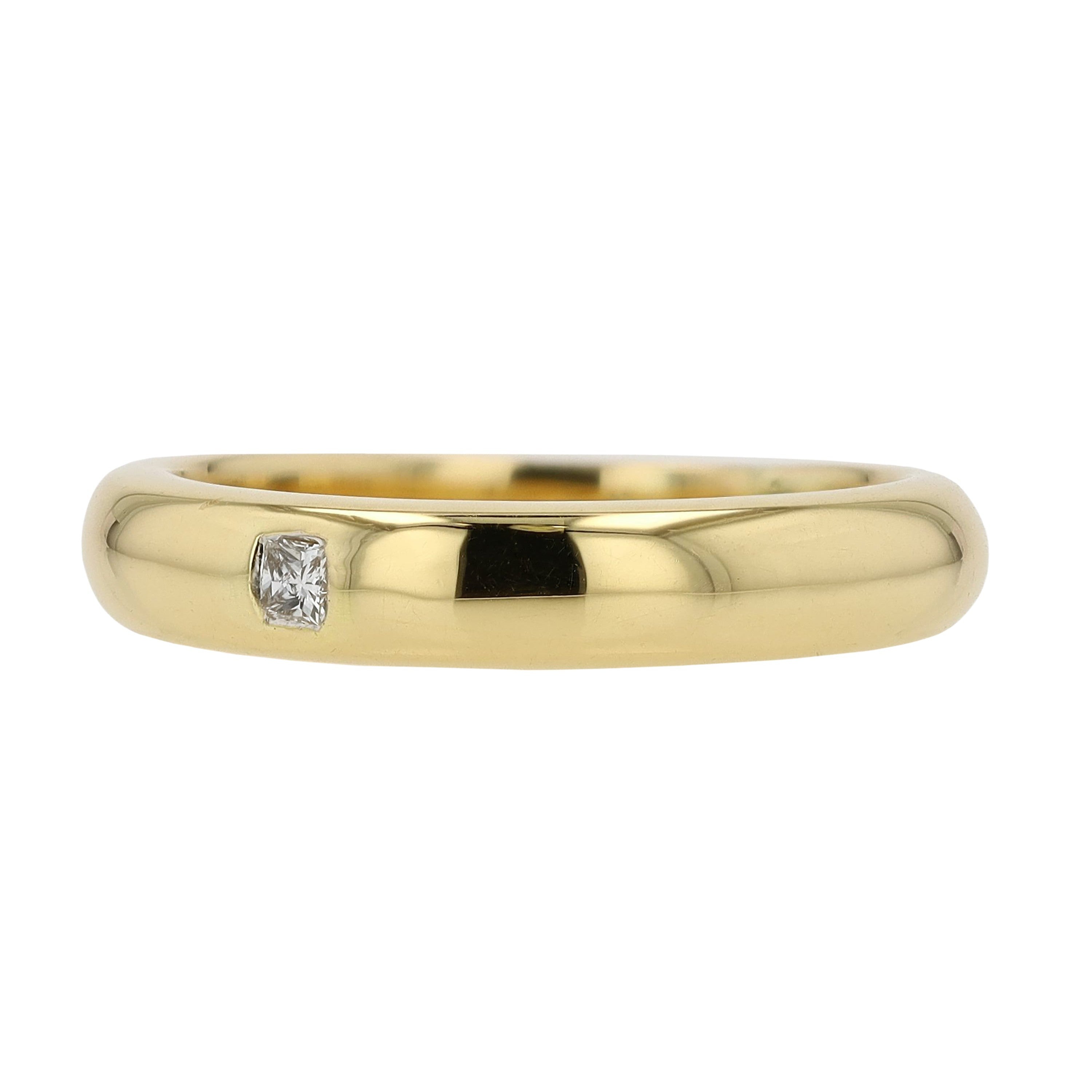 Yellow Gold Diamond Solitaire Wedding Band