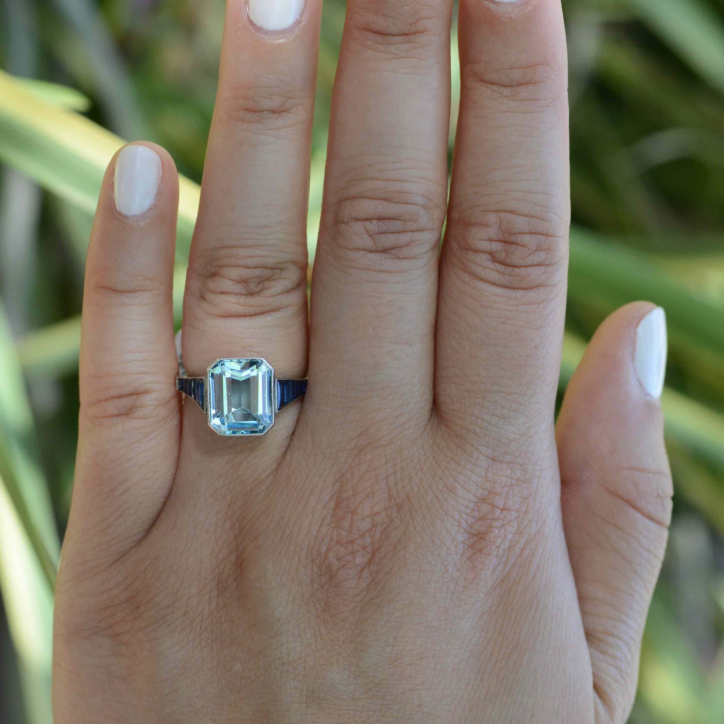 Aquamarine Engagement Ring