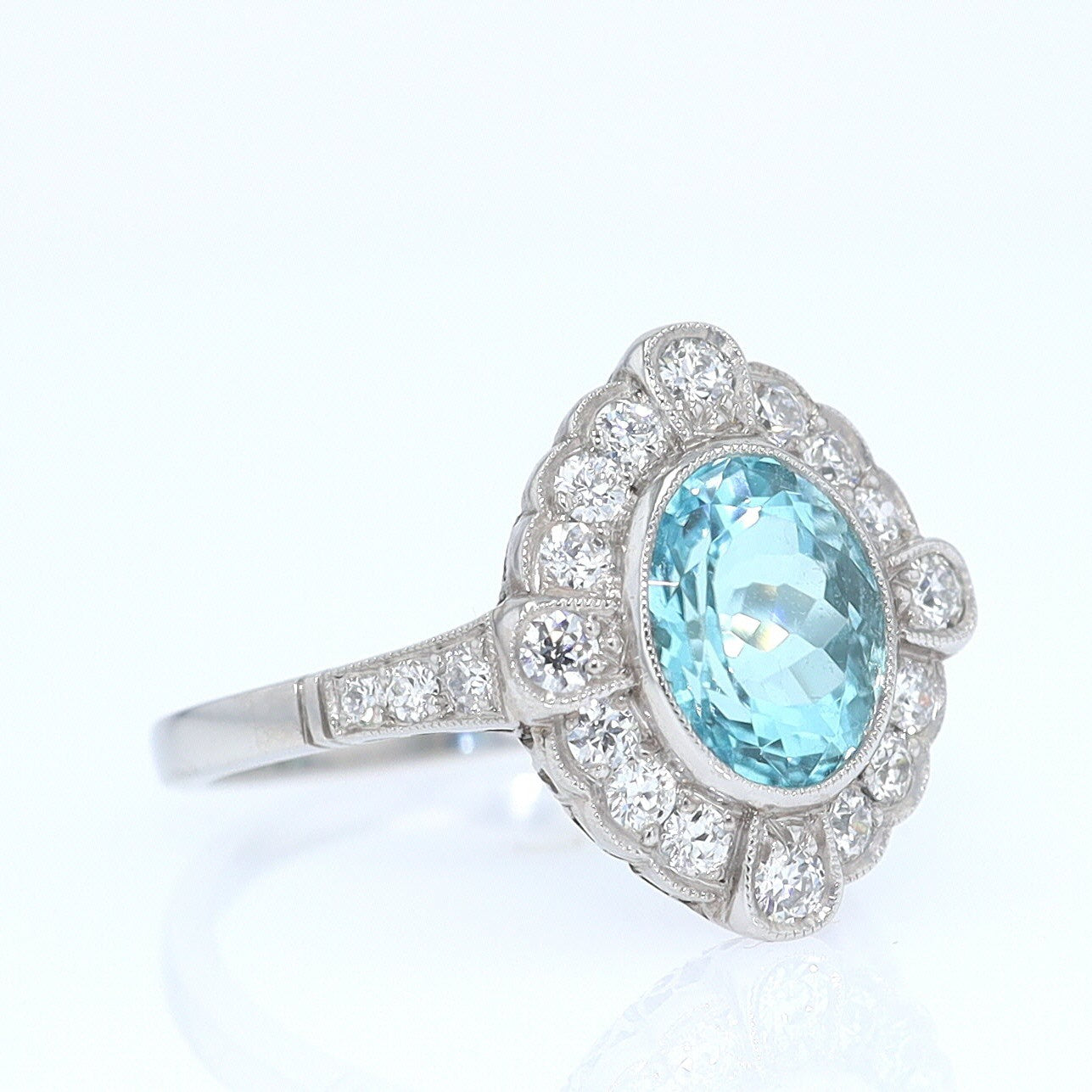 GIA Certified 2.76 Carat Paraiba Tourmaline Engagement Ring