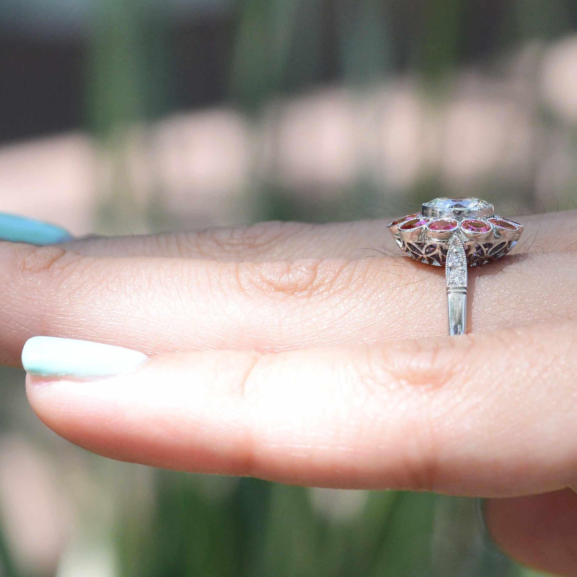 Ruby Halo Engagement Ring