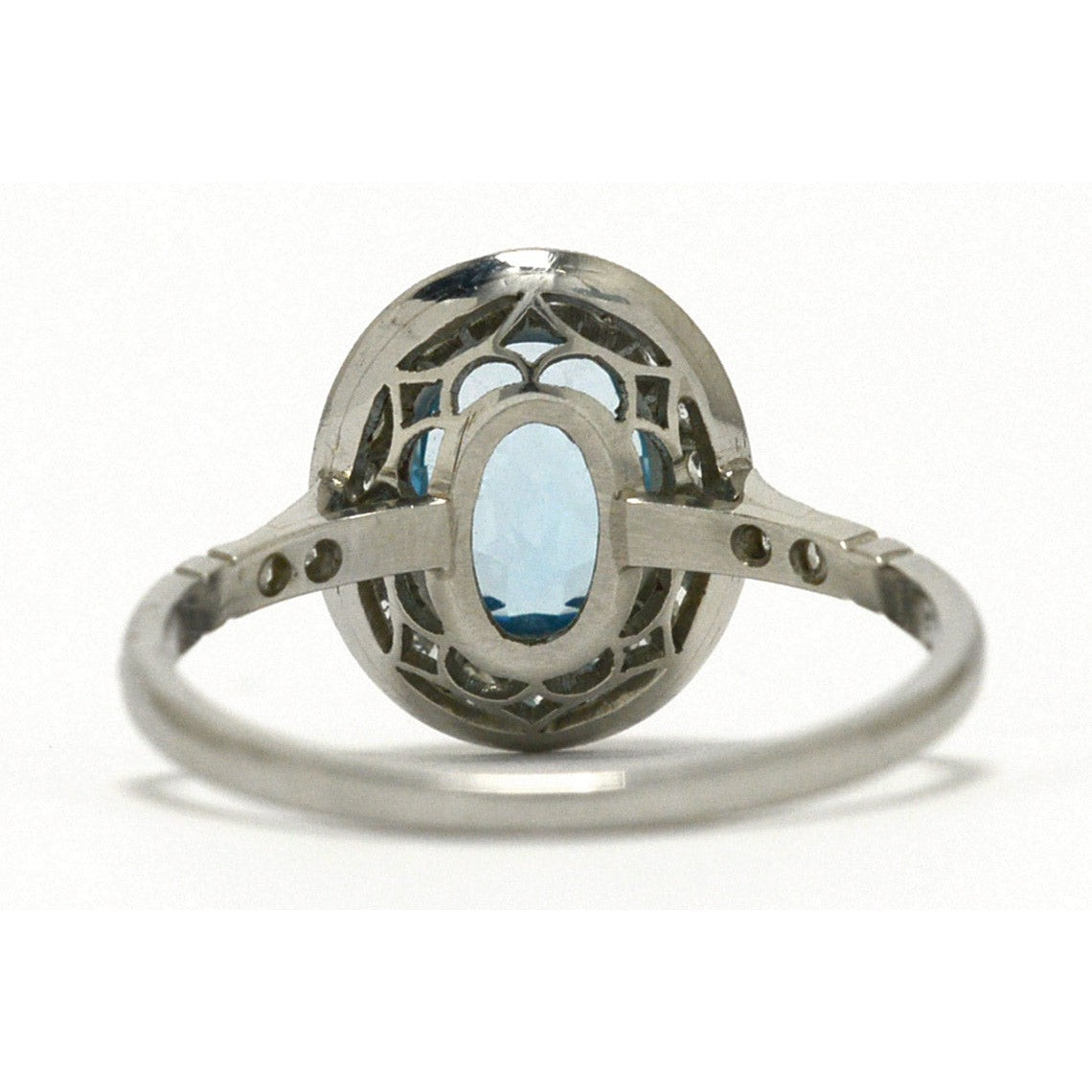 Art Deco Blue Topaz Engagement Ring