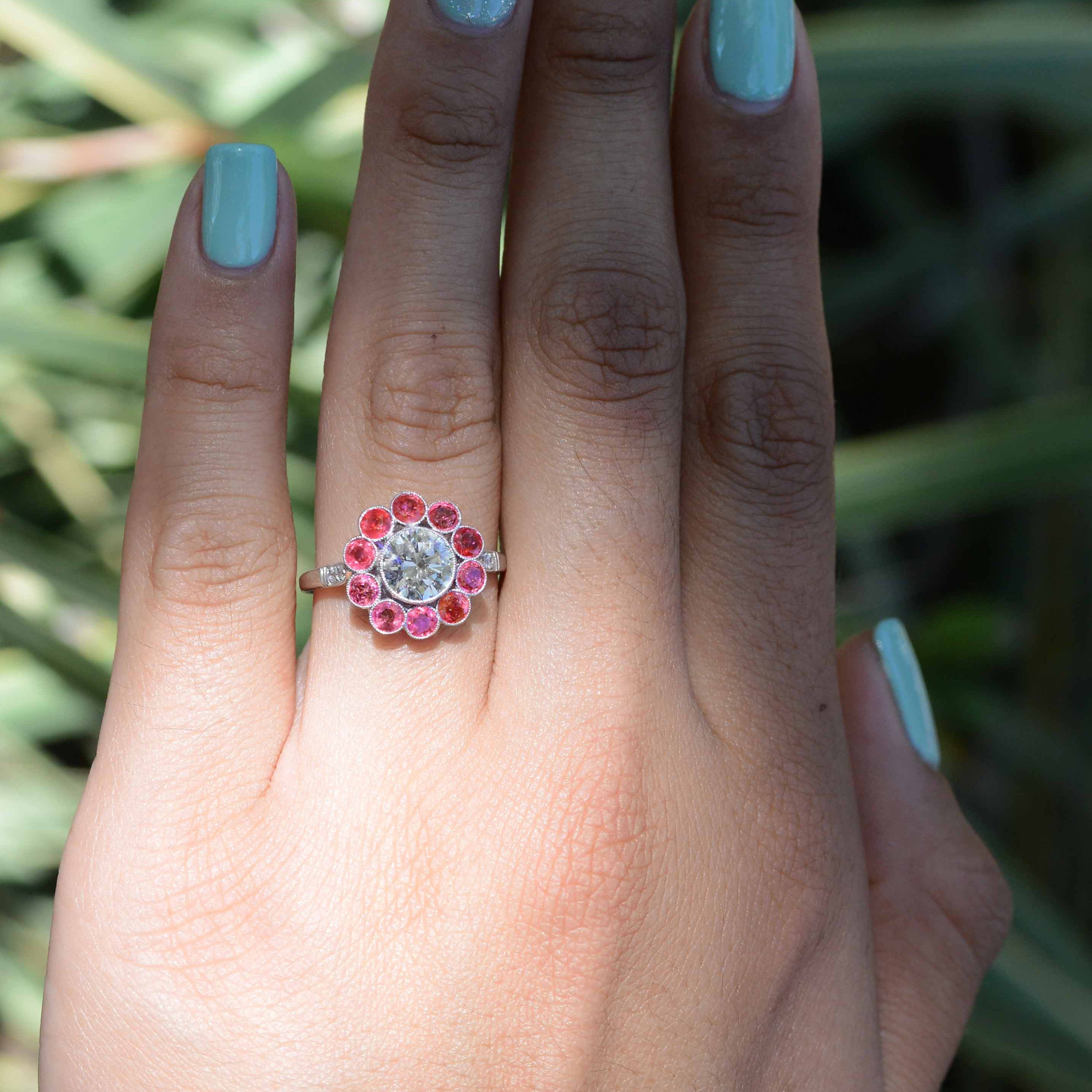 Ruby Halo Engagement Ring