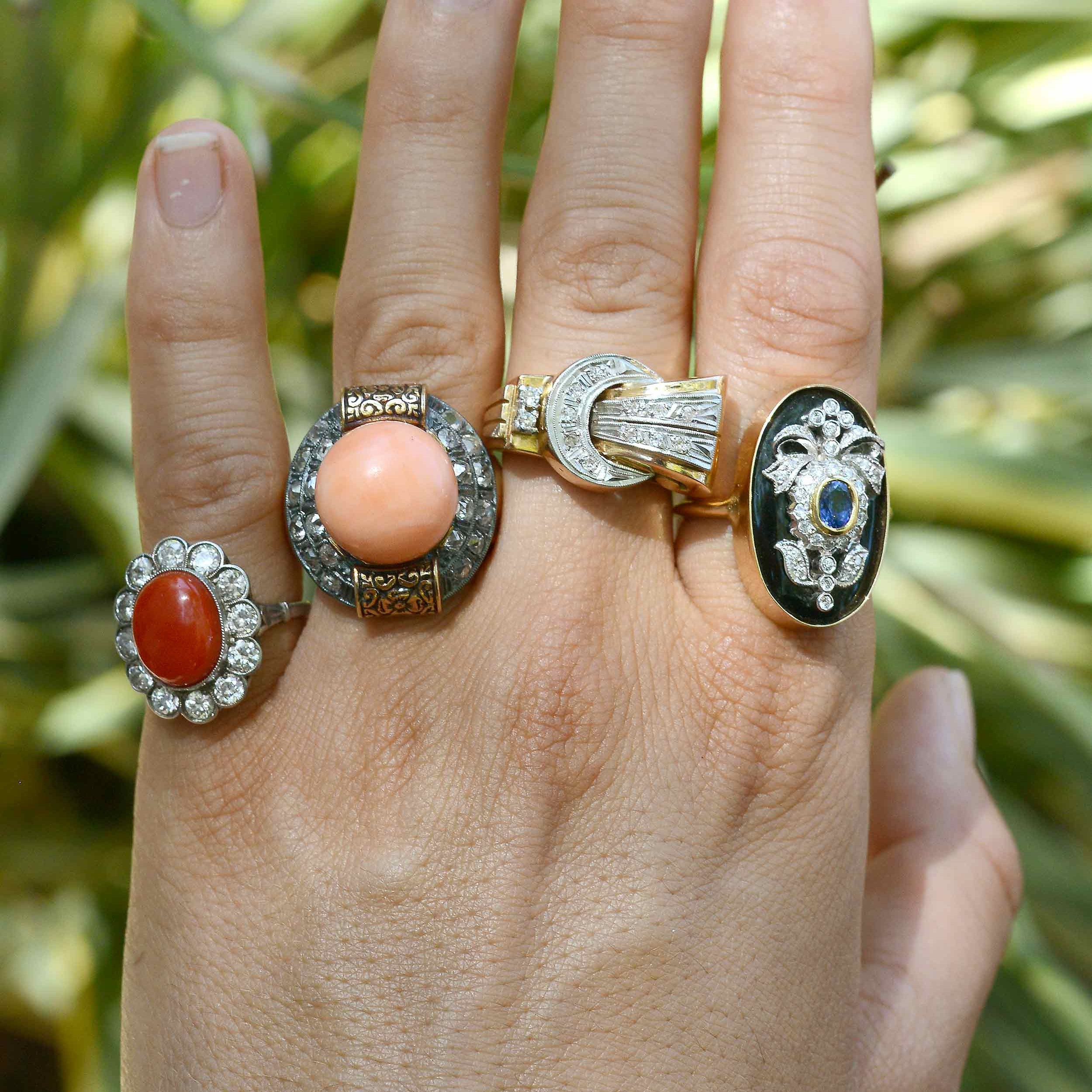 Coral Cocktail Ring