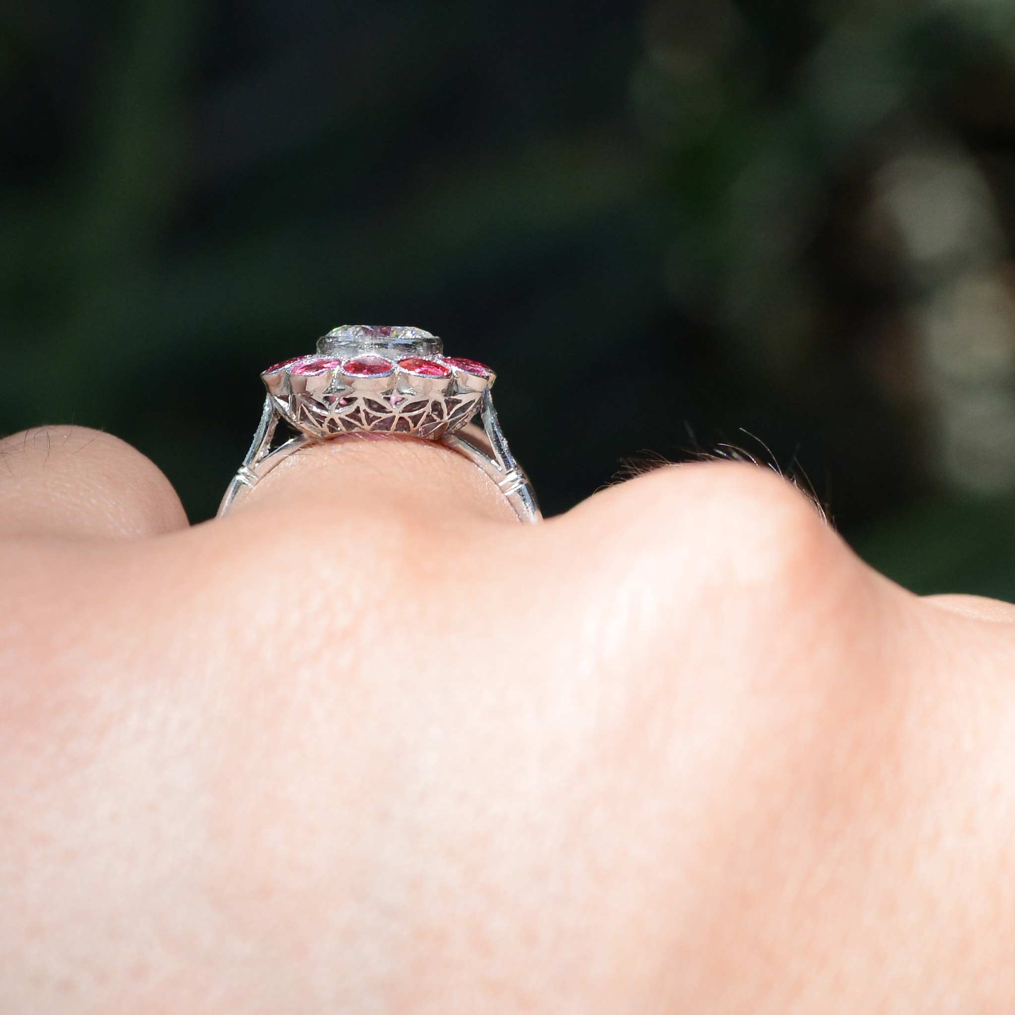 Ruby Halo Engagement Ring