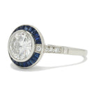 This Art Deco style ring features GIA certified pure, colorless D color round brilliant cut diamond.