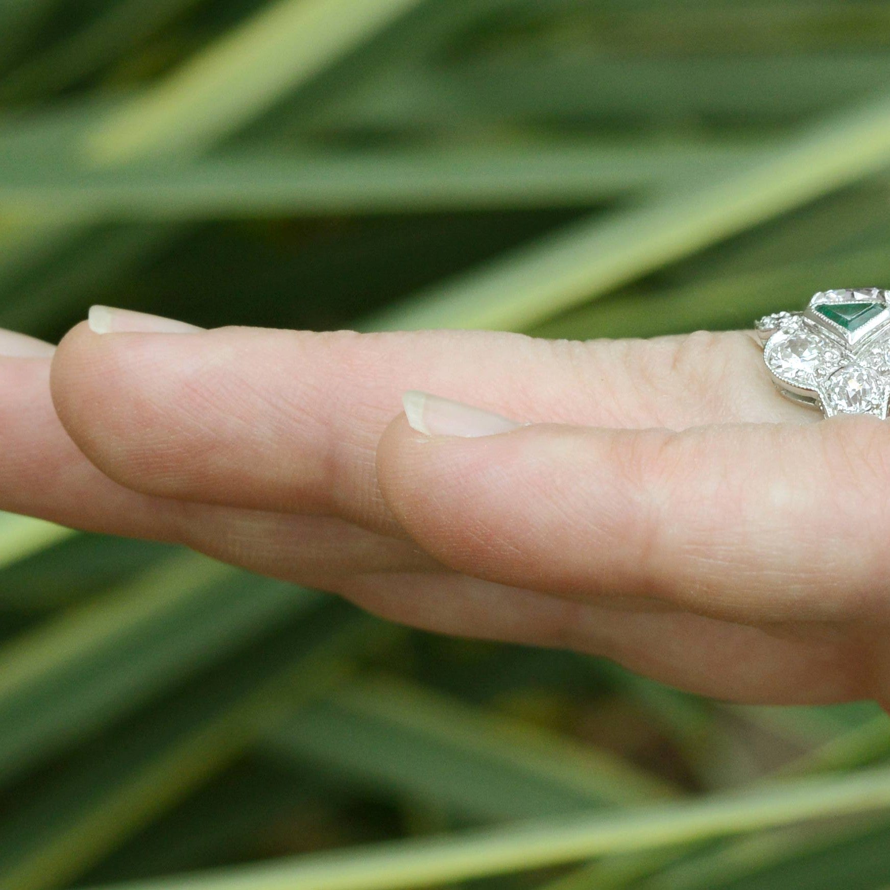 Heirloom diamond emerald ring.